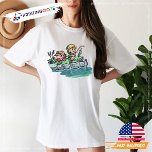 Kirbeh & Linky Fishing original zelda T shirt 3 Printing Ooze