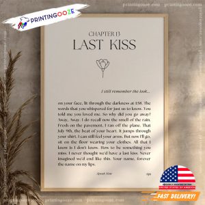 Last Kiss Lyric Print, taylor swift tour poster 2 Printing Ooze
