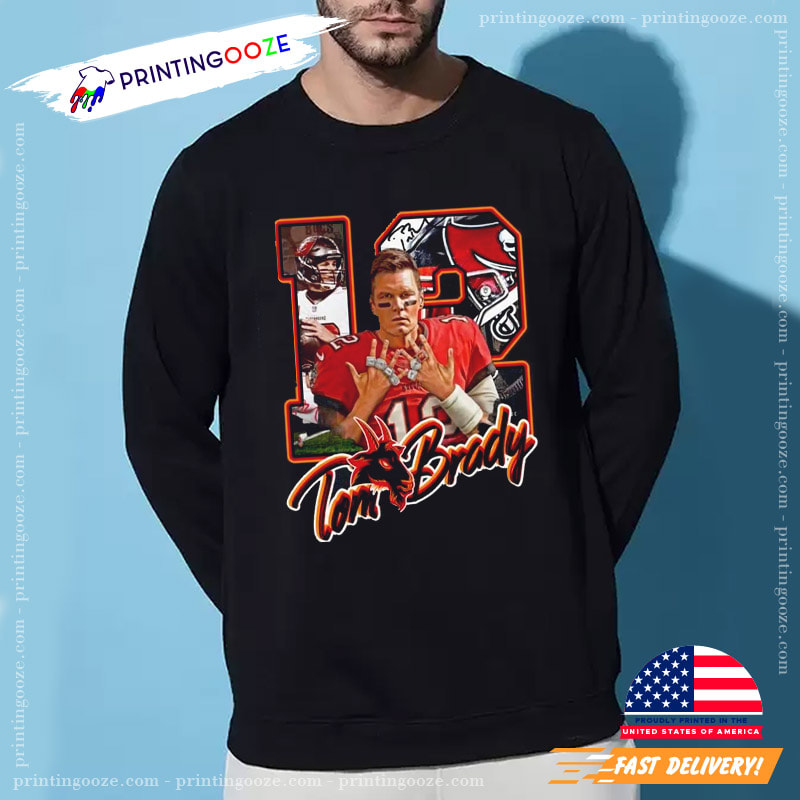 NFL Tampa Bay Buccaneers Football The Goat 12 Tom Brady Shirt - Printing  Ooze