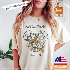 Retro Walt Disney World Est 1971 Comfort Colors Shirt, mickey mouse and friends