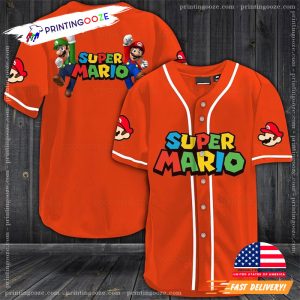 Super Mario Baseball Jersey, Super Mario Shirt 1 Printing Ooze