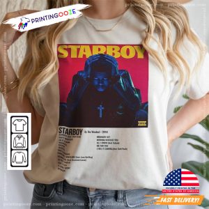 The weeknd starboy Tour Merch, Minimalist Album Music Tee