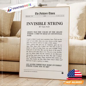 The Folklore Times invisible string lyrics Poster 2 Printing Ooze