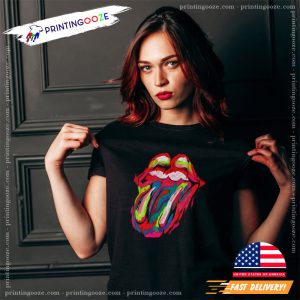 The Rolling Stones brush strokes painting Tongue Shirt 2 Printing Ooze