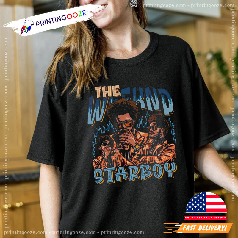 Vintage The Weeknd Starboy T-shirt, After Hours Album - Printing Ooze