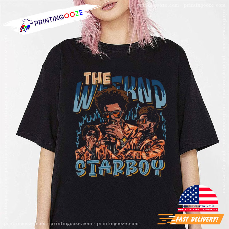 Vintage The Weeknd Starboy T-shirt, After Hours Album - Unleash Your  Creativity
