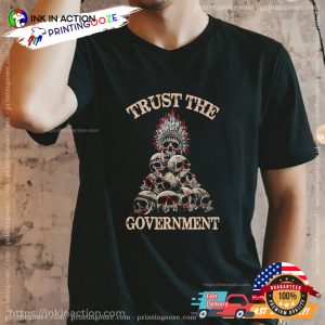 Vintage Trust The Government Skull Native American T Shirt 1 Printing Ooze