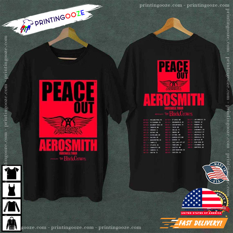 Peace Out Aerosmith 2023 Farewell Tour T-shirt The Black Crowes