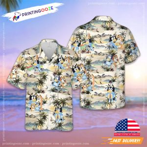 bluey family Hawaiian Shirt, Bluey TV Show Shirt 1 Printing Ooze