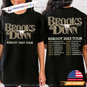 brooks and dunn concert 2023 Tour Date T Shirt 2 Sides 2 Printing Ooze