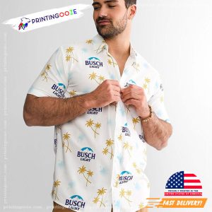 busch light beer, tropical shirts for men 2 Printing Ooze