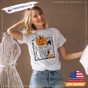 inferno pumpkin skeleton Drinking Coffee Shirt Printing Ooze