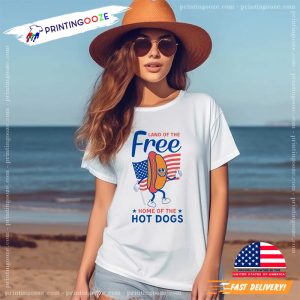 land of the free 4th of July Hot Dogs T Shirt 2 Printing Ooze