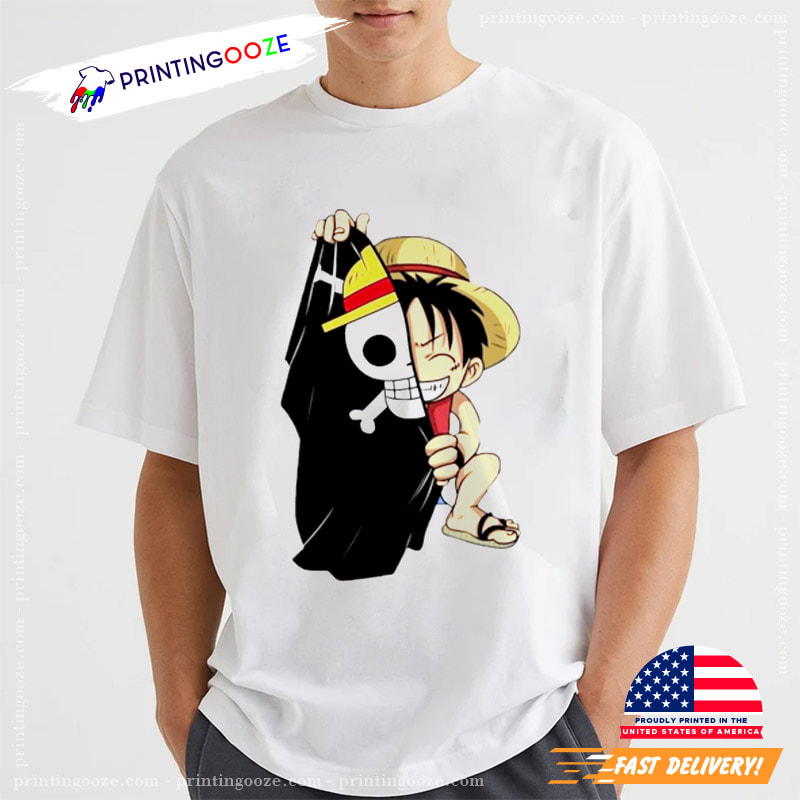 Top Anime One Piece Monkey D Luffy Cotton Shirt Short Sleeve T