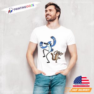 mordecai & rigby Animal Dance Cartoon T Shirt 2 Printing Ooze