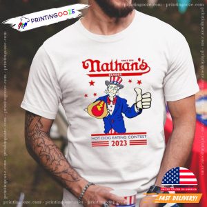 nathan's hot dog eating contest white tee 1 Printing Ooze