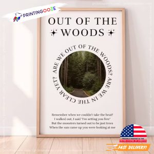 1989 Album Merch out of the woods Song Lyric Poster 2