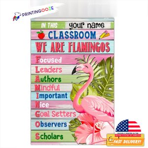 Custom Flamingos Classroom Poster