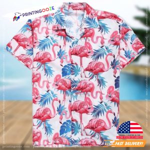 Flamingo Tropical Leaves Hawaiian Shirt 1