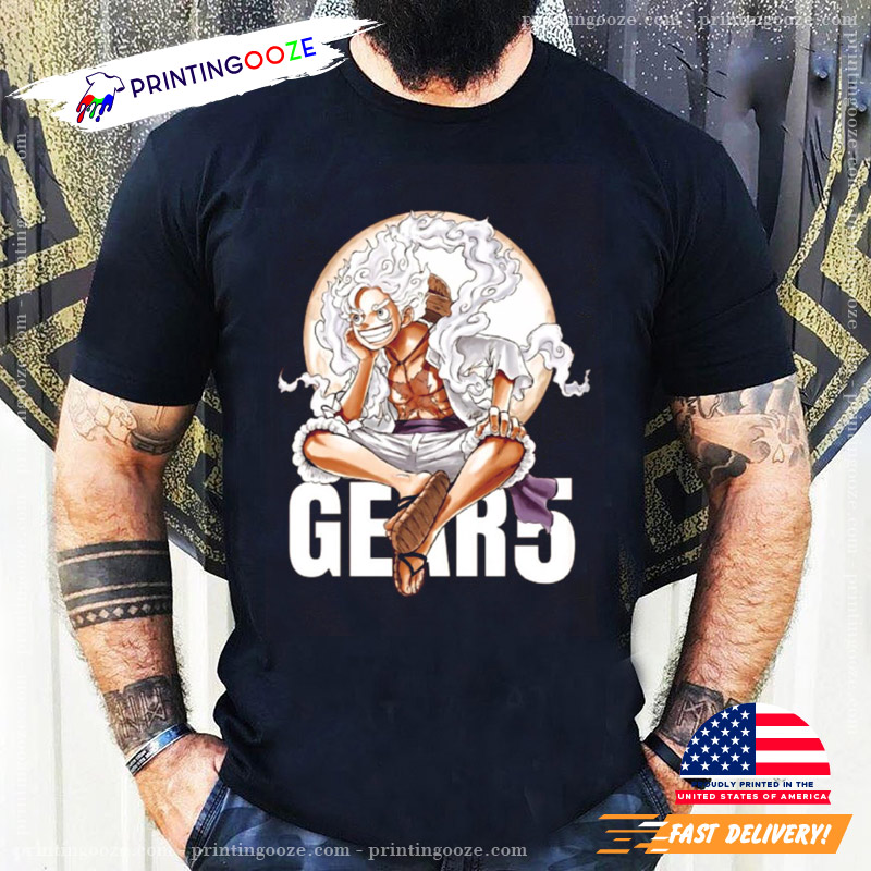 Hito Hito No Mi Nika Model Luffy Gear One Piece Art T-Shirt - Binteez