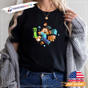 Minecraft Run Away Unisex Shirt 1