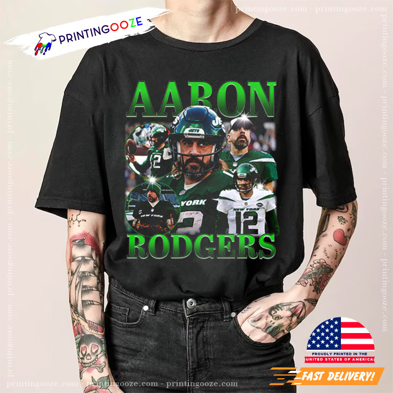 Aaron Rodgers Shirt, New York Football Men's Cotton T-Shirt