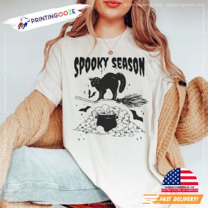 Spooky Season Witch Cat Comfort Colors Shirt
