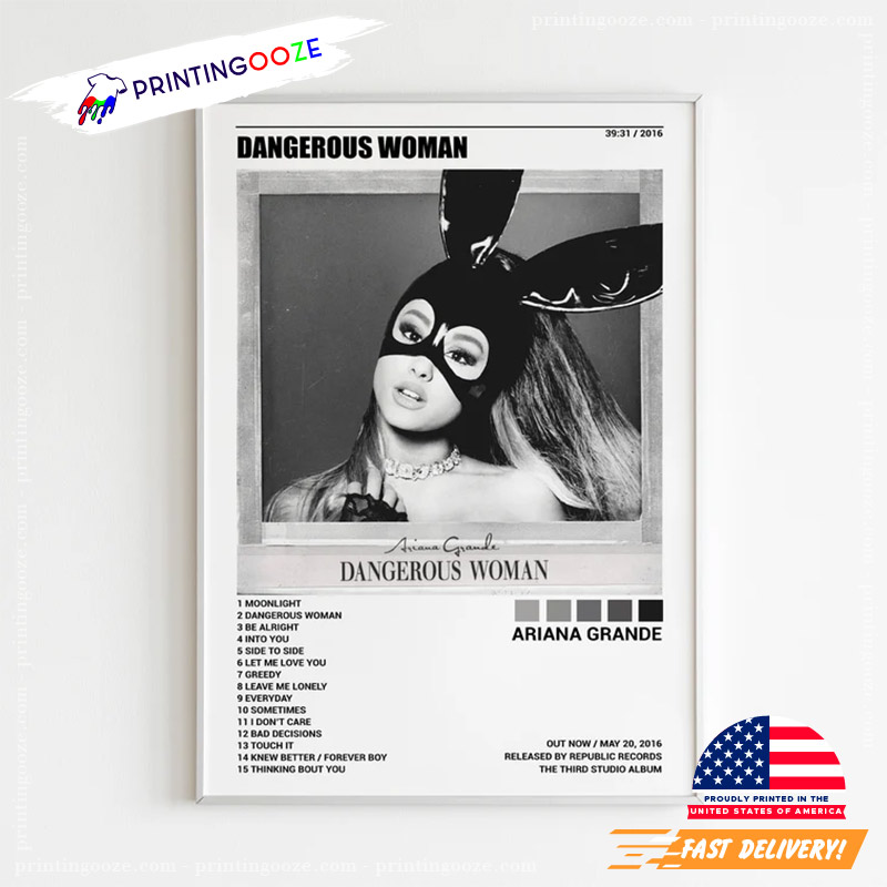 Ariana Grande Dangerous Woman Retro Signature Poster - Printing Ooze