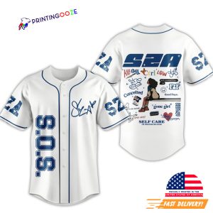 sZA sos merch Signature Baseball Jersey 3