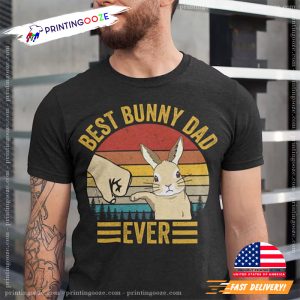 Best Bunny Dad Ever Vintage Funny Shirt