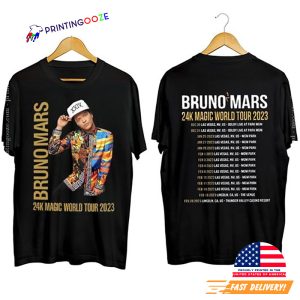Bruno Mars 24K Magic World Tour 2023 2 Sided Shirt 1