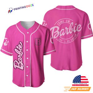 Custom Pink Barbie Baseball Jersey