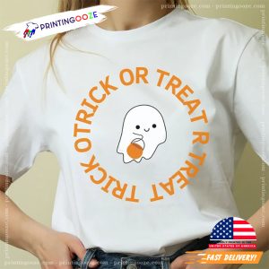 Cute Ghost halloween trick or treat Kid T Shirt 1