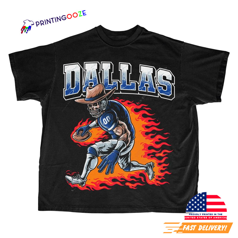 Dallas Ghost Rider Football Shirt, Cowboys Merch - Printing Ooze