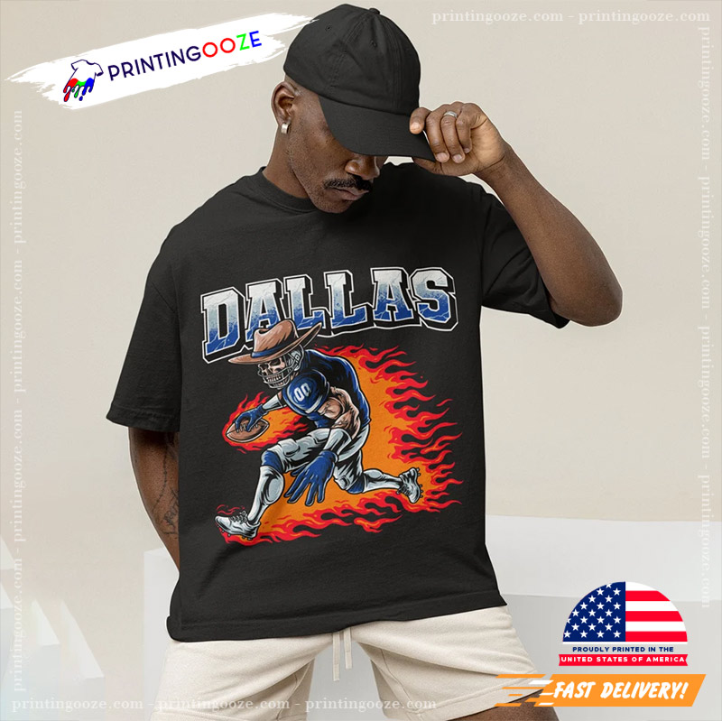 Dallas Ghost Rider Football Shirt, Cowboys Merch - Printing Ooze