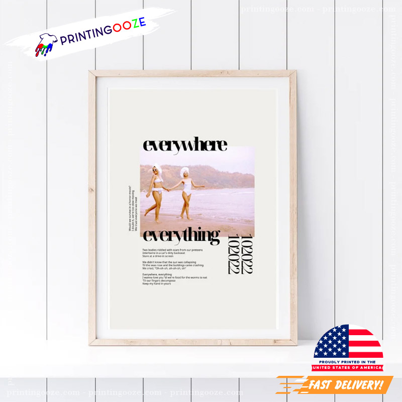 Noah Kahan inspired, Everywhere Everything, Lyric Print