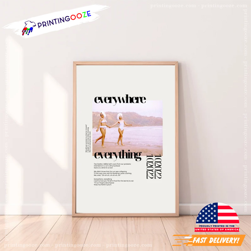 Everywhere Everything Lyric Noah Kahan Music Wall Art - Printing Ooze