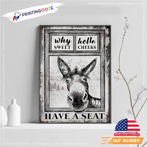 Funny donkey hello sweet cheeks Draw Wall Art 2