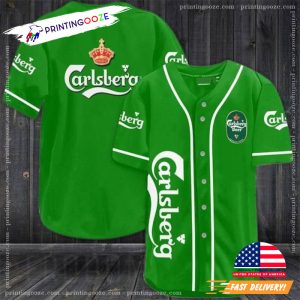 Green Carlsberg Beer Baseball Jersey