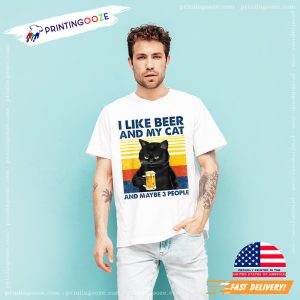 I Like Beer And My Cat Funny Vintage Shirt, beer national day