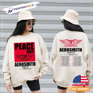 Peace Out Farewell Tour 2023 Aerosmith 2 Sided T Shirt
