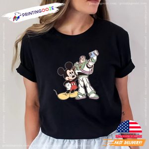 Retro Mickey and Buzz Lightyear Selfie Shirt, Disney Family Trip Merch