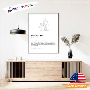 Stepfather Definition Minimalist Poster, step dad fathers day gifts