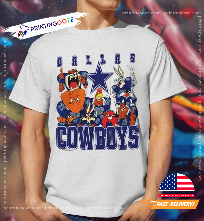 Cowboys Looney Tunes, Classic 90s Graphic Tee, Football Team