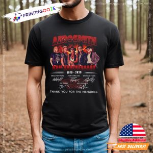 aerosmith band 53rd Anniversary Signature T Shirt