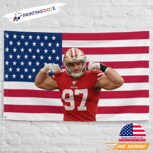 American Star With Nick bosa nfl Image Flag 3