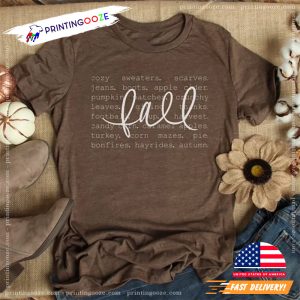 Cute fall words Shirt, 2023 thanksgiving Fall Tshirt 1