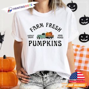 Farm Fresh Pumpkins Fall Women Shirt, thanksgiving shirts family
