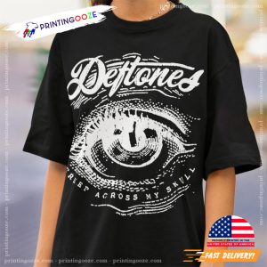 LC3XCF~E Limited Deftones Creep Across My Skull T-shirt, deftones tour merch