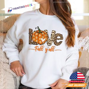 Love Fall Y'All Leopard Print Fall 2023 thanksgiving Shirt 2